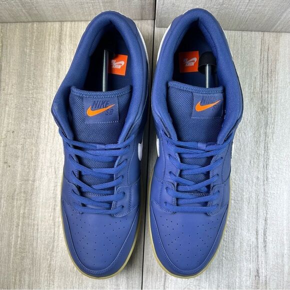 NEW Nike SB Dunk Low Pro Navy Guy Orange Label Skate Shoe fj1674-400 Men Size 19 - Picture 5 of 11